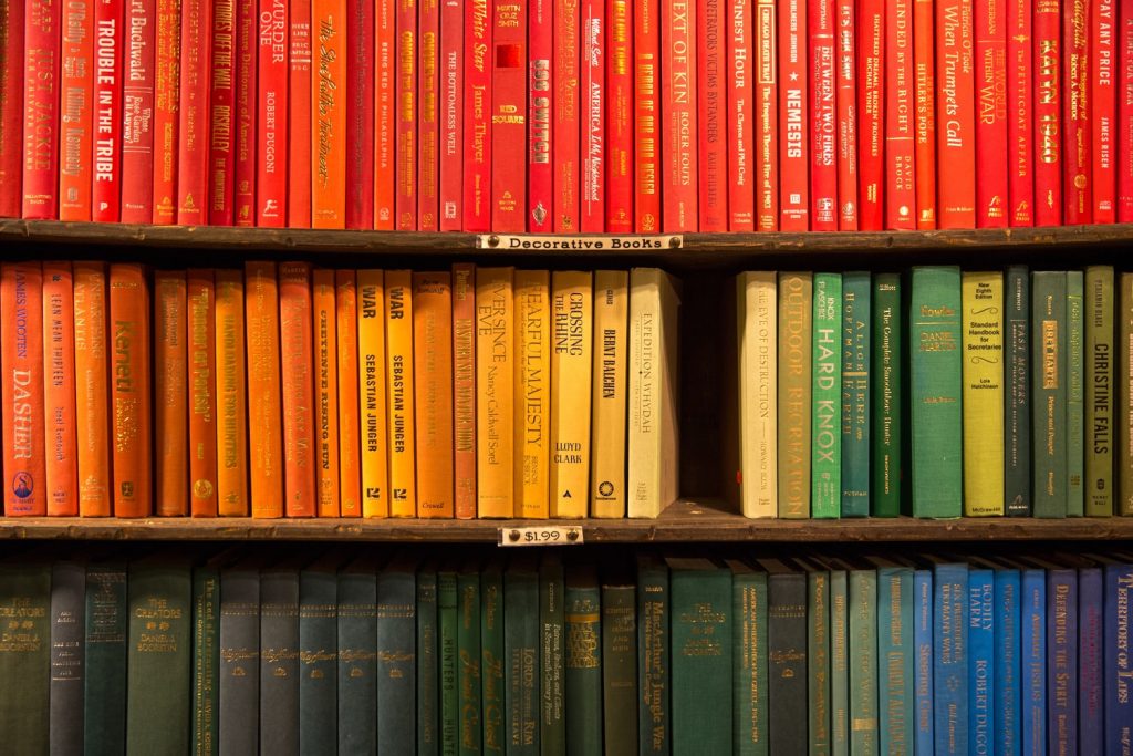 book shelf colour